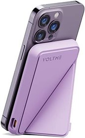 تصویر VOLTME Power Bank, Foldable Magnetic Wireless 5000mAh External Battery PD Quick Charge 7.5W and USB-C Port for iPhone 14/13/12 Series, Purple 