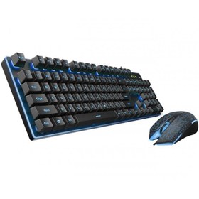 تصویر ماوس و کیبورد با سیم گیمینگ رپو مدل وی 100 اس V100S Backlit Gaming Keyboard & Optical Gaming Mouse