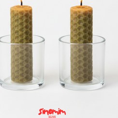 تصویر شمع دست‌ساز لونه زنبوری 