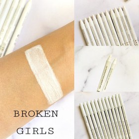 تصویر مداد شمعی سفید بروکن گرل مناسب برای ابرو و چشم Broken girls