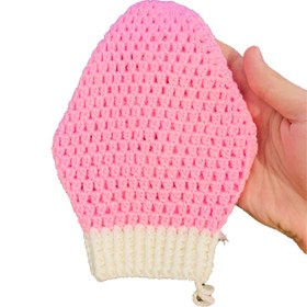 تصویر لیف دستباف حمام مدل توت‌فرنگی C077 