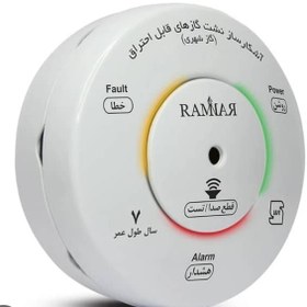 تصویر هشدار دهنده نشت گاز رامنار در دو نوع مونوکسید کربن و گاز شهری متان - هشدار دهنده نشت گاز RAMNAR