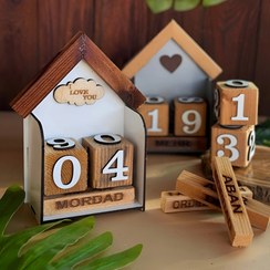 تصویر تقویم چوبی کد۰۰۲۴ - سفید 