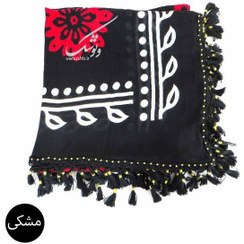 تصویر روسری گلونی بزرگ مدل سنتی منگوله دار 