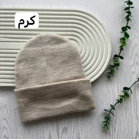 تصویر کلاه بافت ساده - مشکی 