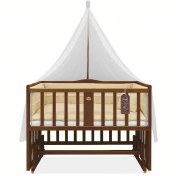 تصویر تخت کنار مادر چوبی سلیکا وود Solika wood مدل ساینا 90 رنگ فندقی 