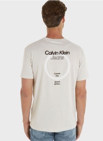 تصویر تی‌شرت گردن گرد لوگو برند calvin klein jeans Logo Crew Neck T-Shirt