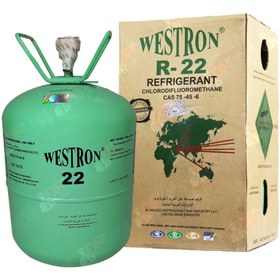 تصویر کپسول 13.6 کیلوگرمی گاز مبرد R-22 برند وسترون WESTRON شیر قرمز WESTRON R-22 ۱۳.۶kg