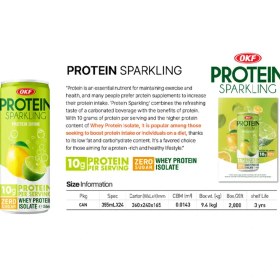 تصویر آبمیوه پروتئینه او کا اف OKF طعم لیمو بدون شکر 355 میلی لیتر باکس 24 عددی Okf Protein Sparkling Lemon Drink 355 ml