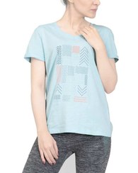 تصویر تی شرت زنانه نخی آبی کرویت 