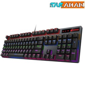 تصویر کیبورد گیمینگ مکانیکی رپو مدل V500PRO با سوییچ آبی و نورپردازی RGB 