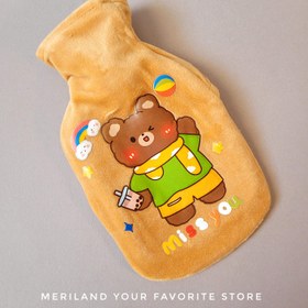 تصویر کیسه آب گرم کوچک مخملی درجه 1 با طرح خرس عروسکی - نارنجی ا small hot water bag small hot water bag