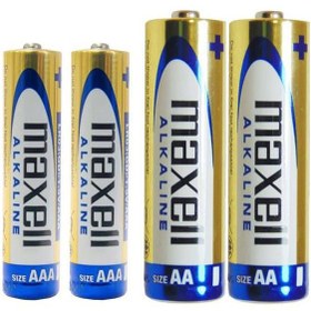 تصویر باتری قلمی و نیم قلمی مکسل مدل Alkaline بسته 4 عددی ا Maxell Alkaline AA and AAA Battery Pack of 4 Maxell Alkaline AA and AAA Battery Pack of 4