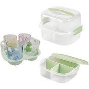 تصویر سرویس چایخوری ۴ نفره پاستیلی لیمون - سبز 