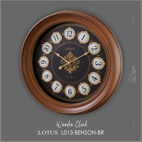 تصویر ساعت دیواری چوبی لوتوس مدل BENSON کد L013 رنگ BR ا LOTUS -Wooden Wall Clock Code L013 LOTUS -Wooden Wall Clock Code L013