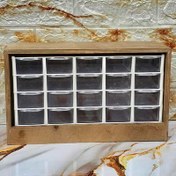 تصویر جا ادویه چوبی ۲۰ کشویی مستطیل 