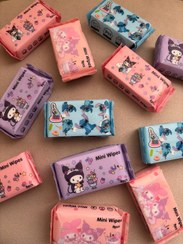 تصویر دستمال مرطوب طرحدار - صورتی 