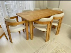 تصویر میز و صندلی ناهار خوری ۴ نفره مدل H چوب راش 