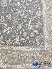 تصویر فرش کاشان طرح افشان گل رز رنگ فیلی 1200 شانه 