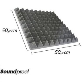 تصویر پنل آکوستیک ساندپروف مدل هرمیSheet50 بسته 10 عددی سایز 50x50 سانتی متر 