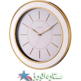 تصویر ساعت دیواری فلزی LYON کد LC-2205 رنگ WHITE/GOLD LC-2205-LYON