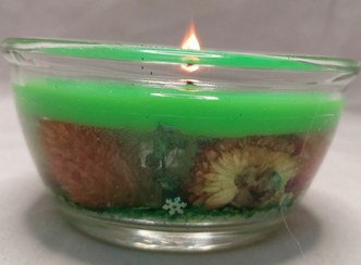 تصویر شمع کاسه ای ژله ای گل عطری ka/sa - سبز candle_panah