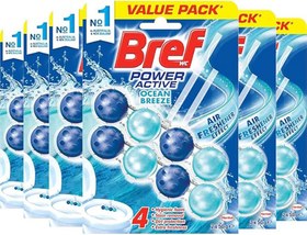 تصویر قرص بوگیر توالت فرنگی برفBREF توپی رایحه نسیم اقیانوس ( بسته 8 عددی) Snow BREF Toilet Deodorant Tablets Ocean Breeze Scent (Pack of 8)