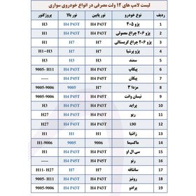 تصویر لامپ خودرو پارس تاب مدل 100 وات 12 ولت HD Plus H1 