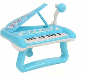 تصویر پیانو پایه دار موزیکال اسباب بازی همراه با میکروفون 