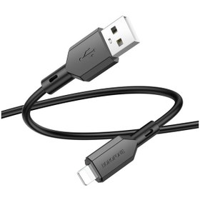 تصویر کابل شارژ بروفون مدل BX70 با سری لایتنینگ ا BOROFONE BX70 USB to Lightning charging data cable BOROFONE BX70 USB to Lightning charging data cable