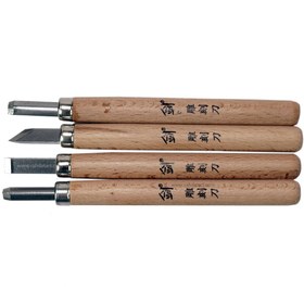 تصویر مغار 4 عددی دسته چوبی 