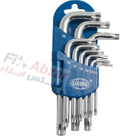 تصویر مجموعه 9 عددی آچار آلن ستاره ای لیکوتا مدل 2TX10091DPM LICOTA 9 PCS SHORT TYPE TORX KEY WRENCH SET MODEL 2TX10091DPM