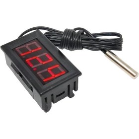 تصویر دماسنج پنلی ۱۲ ولت با سنسور NTC رنگ سبز 