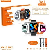 تصویر ساعت هوشمند KEQIWEAR مدل KW25 Max ظرفیت ۴۵ میلی‌متر با بند سیلیکونی و تماس بلوتوثی 