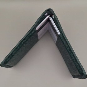 تصویر جاکارتی عمودی چرم طبیعی دستدوز ظرفیت 10 کارت بانکی 