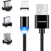 تصویر کابل 3 سر مگنتی فست شارژ Arson AN-M33 1m Arson AN-M33 1m 3-in-1 Magnetic Cable