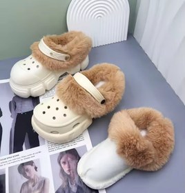 تصویر کراکس زمستانی - صورتی / ۳۷ / با بند Warm croocs