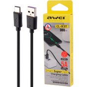 تصویر کابل کوتاه تایپ سی فست شارژ Awei CL-113T 5A 30cm Awei CL-113T 5A 30cm Type-C Cable