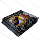 تصویر برچسب کنسول PS4 طرح real madrid 