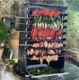 تصویر کباب پز ایستاده گازی نوبل - ۸ سیخ یکطرفه به همراه ۸ عدد سیخ Noble gas standing grill