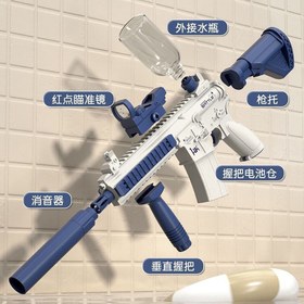 تصویر تفنگ آبپاش رگباری شارژی سایز بزرگ با قابلیت پرتاب رگبار M416 ELECTRIC WATER GUN M416