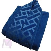 تصویر حوله تن‌ پوش یقه آجری ابریشم نفتی 