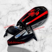 تصویر باک موتور سیکلت هندا مشکی کاستوم قرمز عقرب 