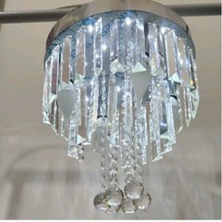 تصویر لوستر گرد تمام کریستال 