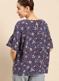 تصویر بلوز گلدار آبی برند dressberry Floral Blouse Blue