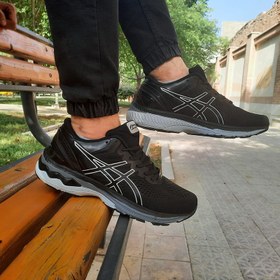 تصویر کتونی اسپرت مردانه سایز بزرگ پا مدل اسیکس کایانو(asics kayanoo)| سایز 44-47| مشکی| تنفسی 