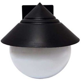 تصویر چراغ دیواری حبابی وارونه سایز ۲۰ سانت مشکی 