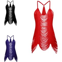 تصویر لباس خواب زنانه مدل ریش ریشی آبی شهره 