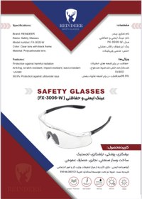 تصویر عینک ایمنی ریندر مدل FX3006W 