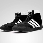 تصویر کفش کشتی طرح آدیداس مشکی | گزینه‌ای به‌صرفه برای کشتی‌گیران kf4iwrestlingshoe